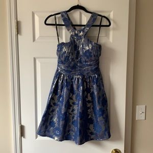 Silver + Blue Cocktail Dress, ModCloth
